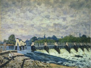 Molesey Weir Hampton Court, 1874