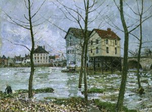 The Mills at Moret-sur-Loing, Winter, 1890