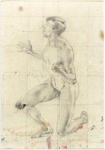 Study of a Kneeling Nude Man, turned to the left