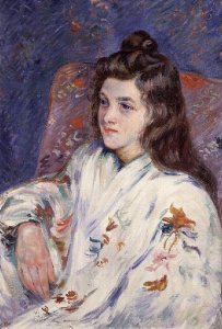 Portrait of Mlle. Guillaumin in a kimono, 1901