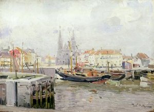 SS Petrus en Pauluskerk and the Vissers Quay in Ostend