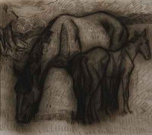 Study for Mare and Foal, Lytchetts, Clayhidon