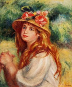 Blond In A Straw Hat Aka Seated Girl