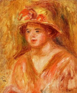 Bust Of A Young Girl In A Straw Hat