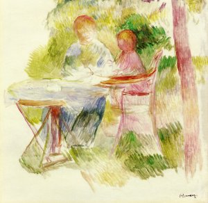 Woman And Child In A Garden (sketch)