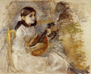 Girl Playing The Mandolin