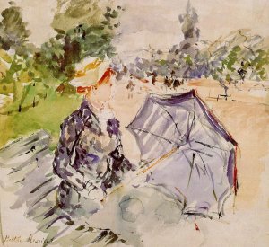 Lady with a Parasol Sitting in a Park 1885