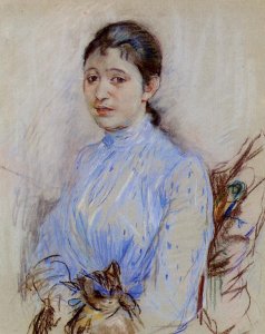 Young Woman In A Blue Blouse