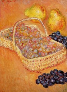 Basket Of Graphes  Quinces And Pears