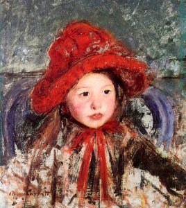 Little Girl In A Large Red Hat