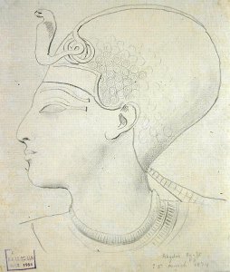 Study of a Relief of the Head of Seti I (1394-1279 BC) in the Temple of Seti I, Abydos, 1874