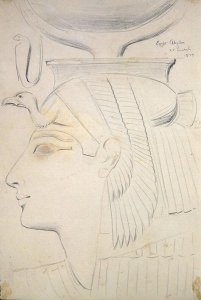 Study of a Relief of a Goddess in the Temple of Seti I, Abydos, 1874