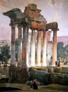 The Ruined Temple of Saturn in The Roman Forum