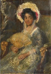 Isabella, Young Girl Holding a Fan (previously, Little negress)