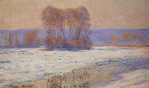 The Seine At Bennecourt In Winter